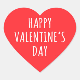 Pegatina En Forma De Corazón Feliz día de San Valentín, corazón rojo