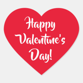 Pegatina En Forma De Corazón Feliz día de San Valentín rojo