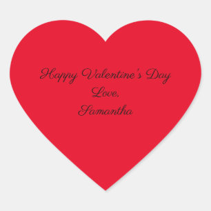Pegatina En Forma De Corazón Feliz día de San Valentín Rojo Personaliza 
