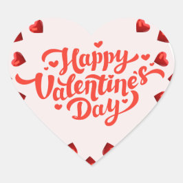 Pegatina En Forma De Corazón Feliz Día de San Valentín Sticker – Corazón Adorab