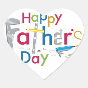 Pegatina En Forma De Corazón feliz día del padre