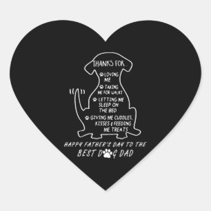 Pegatina En Forma De Corazón Feliz Día del Padre Papá Perro
