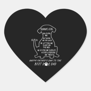 Pegatina En Forma De Corazón Feliz Día del Padre Papá Perro