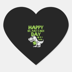 Pegatina En Forma De Corazón Feliz Día del Trébol de St Pat Dino St Patricks Da