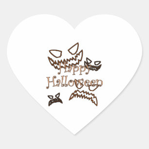 Pegatina En Forma De Corazón feliz Halloween