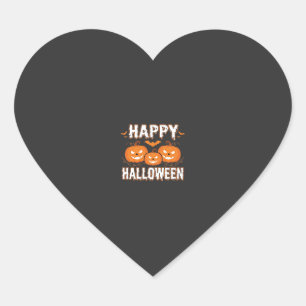Pegatina En Forma De Corazón Feliz Halloween Calabaza Murciélago Vector