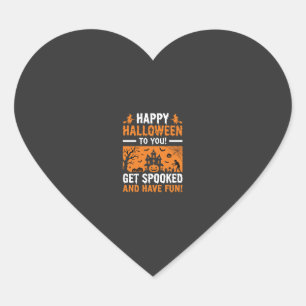Pegatina En Forma De Corazón Feliz Halloween Casa Embrujada Espeluznante Frase