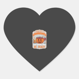 Pegatina En Forma De Corazón Feliz Halloween Come Bebe Sé Espantoso Calabaza Ca