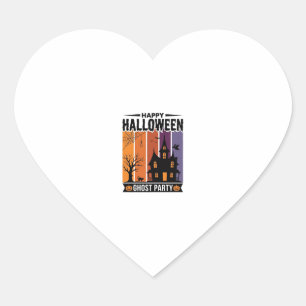 Pegatina En Forma De Corazón Feliz Halloween Fantasma Fiesta Casa Embrujada Cam