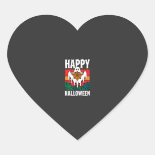Pegatina En Forma De Corazón Feliz Halloween Fantasma Telaraña Retro