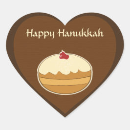 Pegatina En Forma De Corazón Feliz Hanukkah