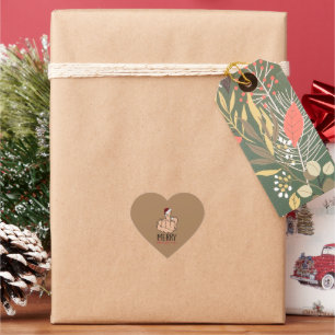 Pegatina En Forma De Corazón Feliz Navidad dando el dedo