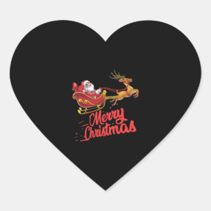 Pegatina En Forma De Corazón Feliz Navidad Hombres Mujeres A Camisetas.