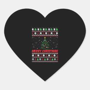 Pegatina En Forma De Corazón Feliz Navidad Navidades feos suéter