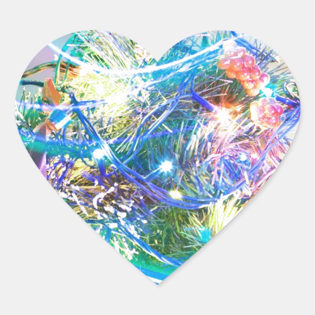 Pegatina En Forma De Corazón Feliz Navidad navideña Santa Clause (Anverso)