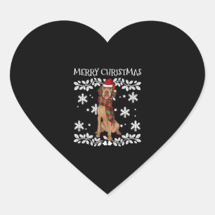 Pegatina En Forma De Corazón Feliz Navidad Ornamento con cable Vizsla Xmas