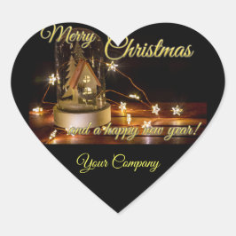 Pegatina En Forma De Corazón ¡Feliz Navidad personalizable para sus clientes!