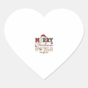 Pegatina En Forma De Corazón Feliz Navidad Todo Sombrero de Santa Relámpagos Es
