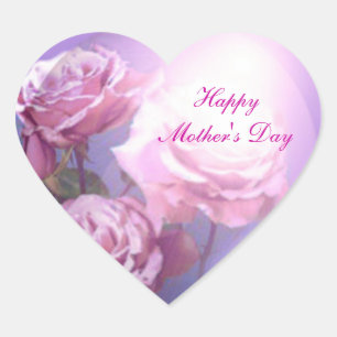Pegatina En Forma De Corazón Feliz Pegatina del corazón del día de la madre