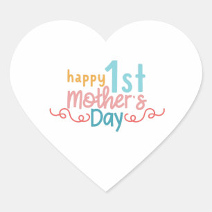 Pegatina En Forma De Corazón Feliz primer día de la madre regalo increíble para