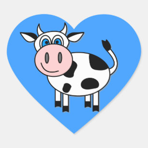 Pegatina En Forma De Corazón Feliz Sr. Cow