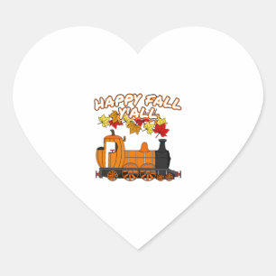 Pegatina En Forma De Corazón Ferrocarril de calabaza de tren de vapor Happy Fal