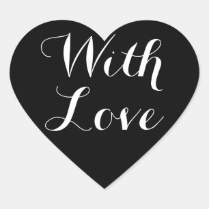 Pegatina En Forma De Corazón Fiesta de Boda en Blanco y Negro con Amor