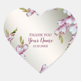Pegatina En Forma De Corazón Fiesta de bodas Flores Blancas Rosadas Rustic Eleg