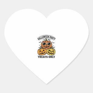 Pegatina En Forma De Corazón Fiesta de Calabaza de Halloween Camiseta Vintage J