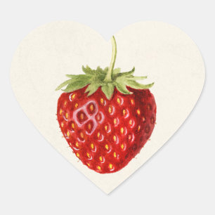 Pegatina En Forma De Corazón Fiesta de Cumpleaños de Fresa Vintage