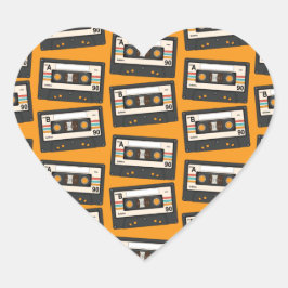 Pegatina En Forma De Corazón Fiesta de cumpleaños de la cinta Cassette de la Re