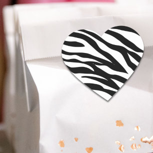 Pegatina En Forma De Corazón Fiesta de cumpleaños safari con estampado de cebra