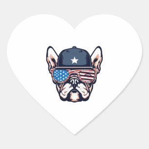 Pegatina En Forma De Corazón Fiesta de fin de semana de Bulldog francés 4 de ju