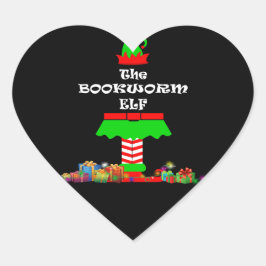 Pegatina En Forma De Corazón Fiesta de Navidades del grupo familiar Bookworm El