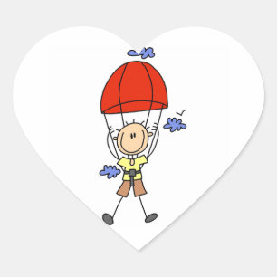 Pegatina En Forma De Corazón Figura de palo de buceo del cielo