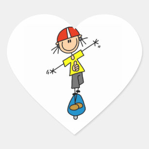 Pegatina En Forma De Corazón Figura del palo de patinaje