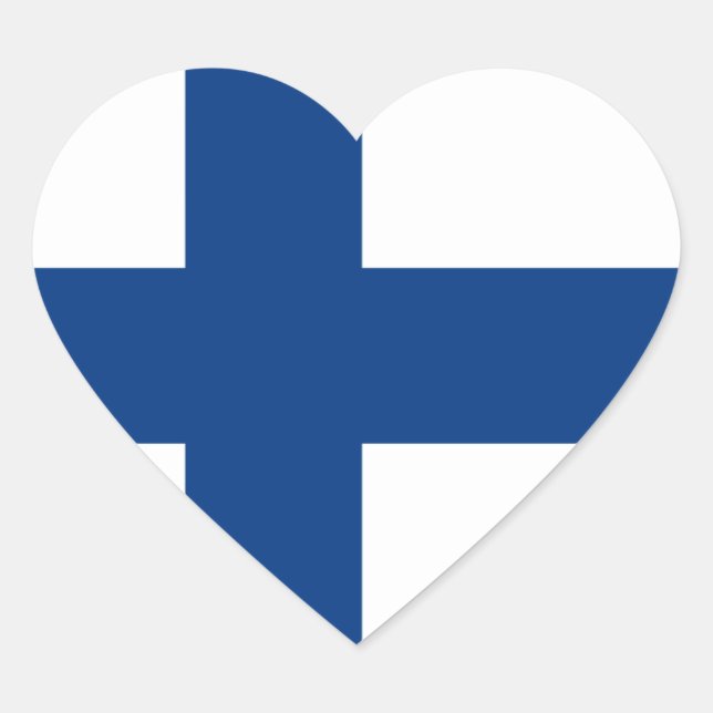Pegatina En Forma De Corazón finlandia (Anverso)