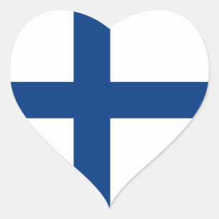 Pegatina En Forma De Corazón Finlandia/bandera (civil) finlandesa/del Finn del