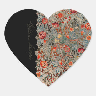 PEGATINA EN FORMA DE CORAZÓN FIRMA DE WILLIAM *MORRIS ACANTHUS PORTIERE