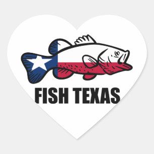 Pegatina En Forma De Corazón Fish Texas