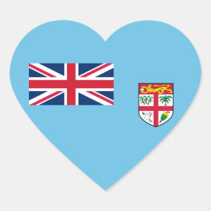 Pegatina En Forma De Corazón Fiyi - Bandera Nacional Fiyiana