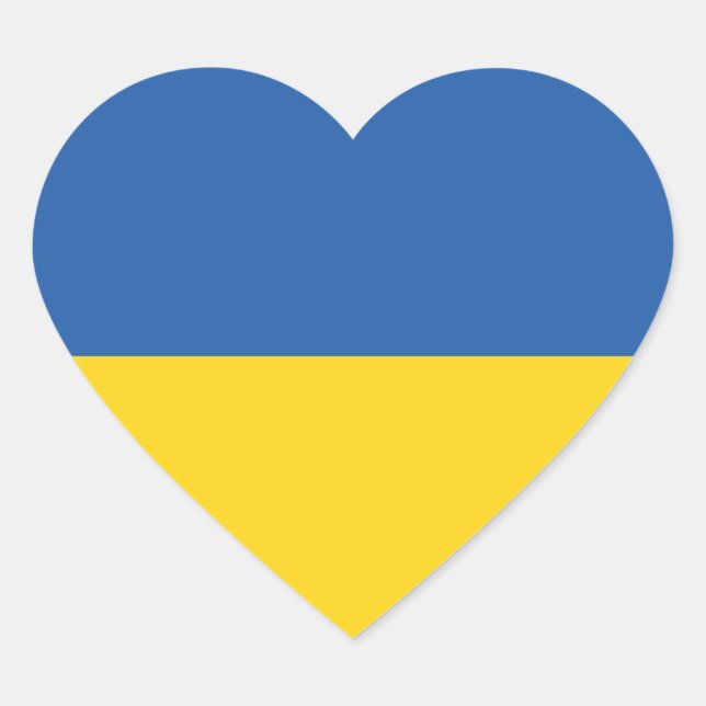 Pegatina En Forma De Corazón Flag of Ukraine Button Square Sticker (Anverso)