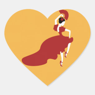 Pegatina En Forma De Corazón Flamenco Dancer