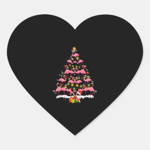 Pegatina En Forma De Corazón Flamingo rosa Árbol de Navidad Noches Luces Mujere