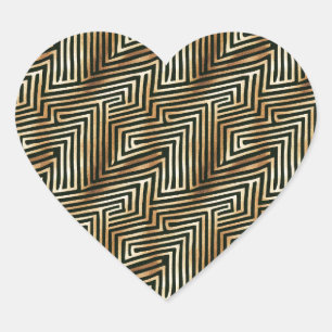 Pegatina En Forma De Corazón Flechas de crema marrón