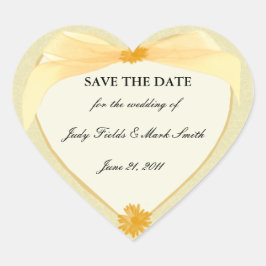 Pegatina En Forma De Corazón Flor Amarilla Salva A Los Pegatinas De Fecha