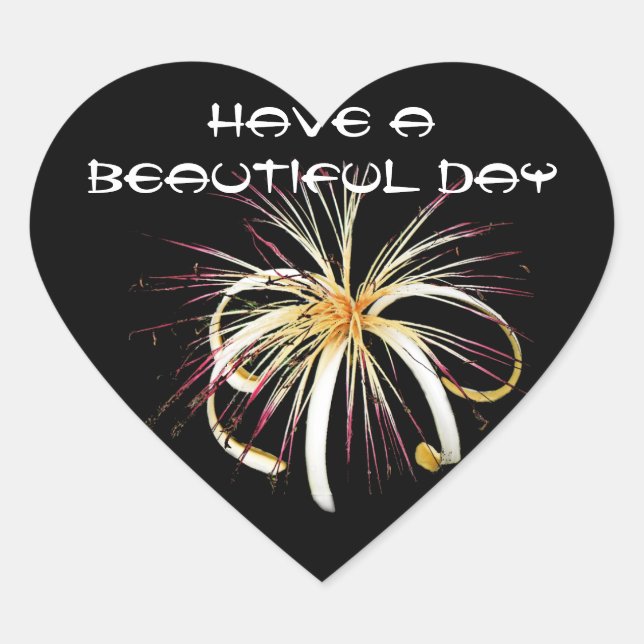 Pegatina En Forma De Corazón Flor araña (Anverso)