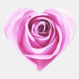 Pegatina En Forma De Corazón Flor de amor rosa suave