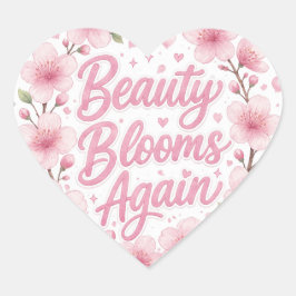 Pegatina En Forma De Corazón Flor de Cerezo : La Belleza Florece de Nuevo