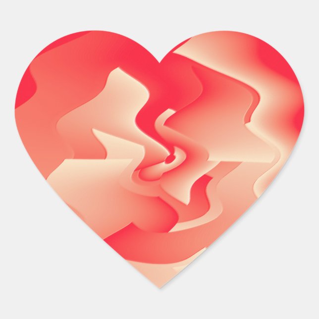 Pegatina En Forma De Corazón flor de coral (Anverso)